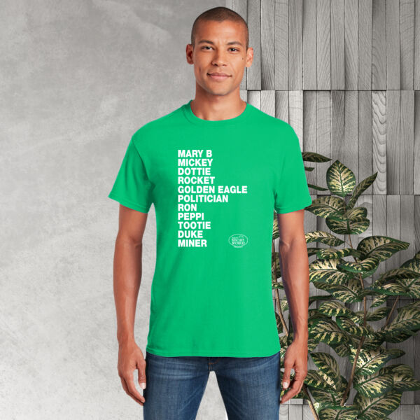 Official Tudor's Biscuit List Tee Green Thumbnail