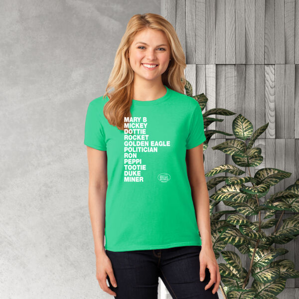 Official Tudor's Biscuit List Tee Green - Gildan Softstyle® Ladies' T-Shirt Thumbnail